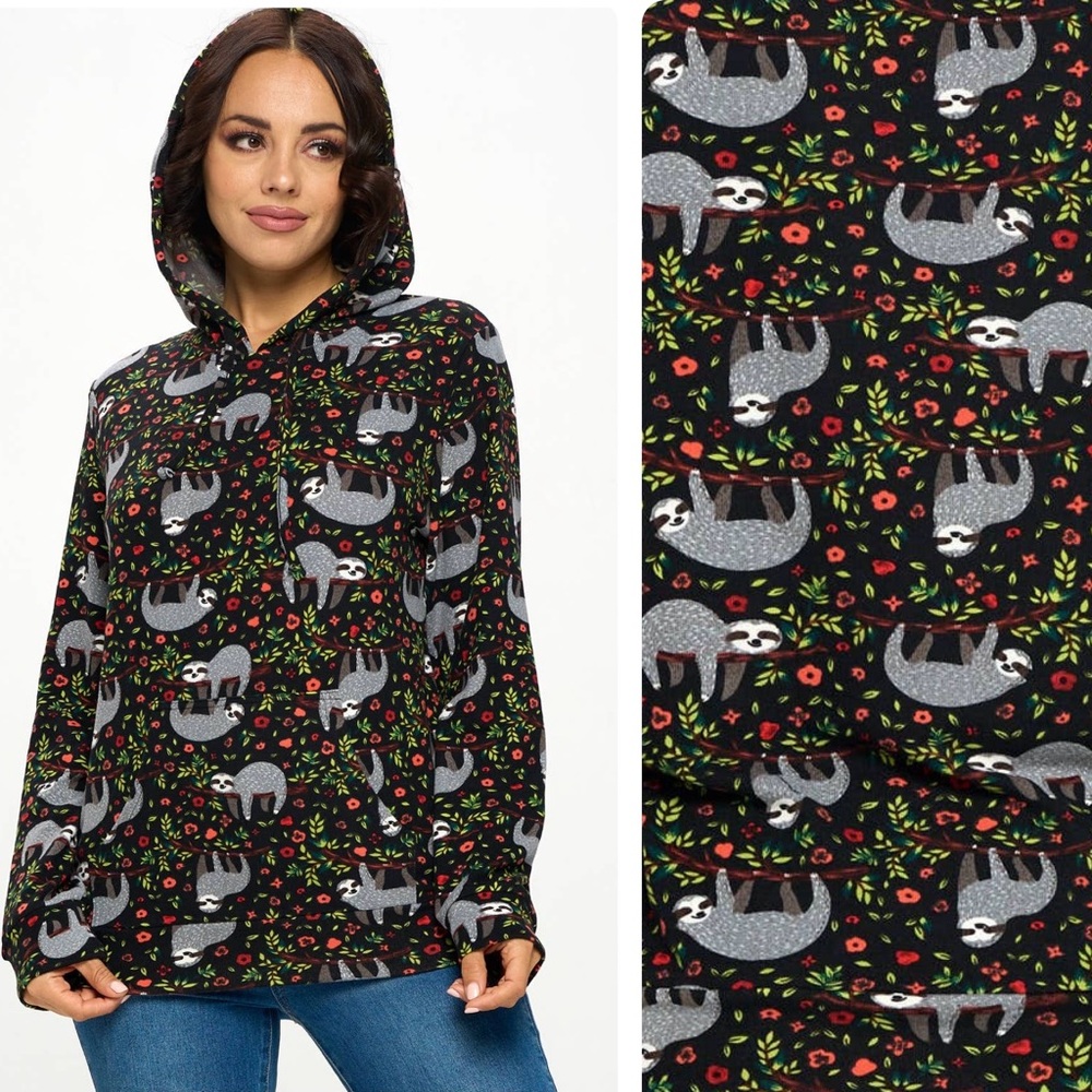 Sloths 🦥 Pullover Long Sleeve Sweater Sweatshirt Hoodie